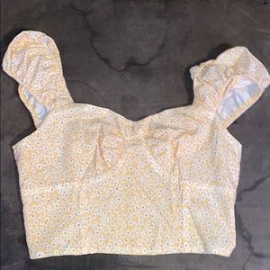 yellow flower blouse size m
